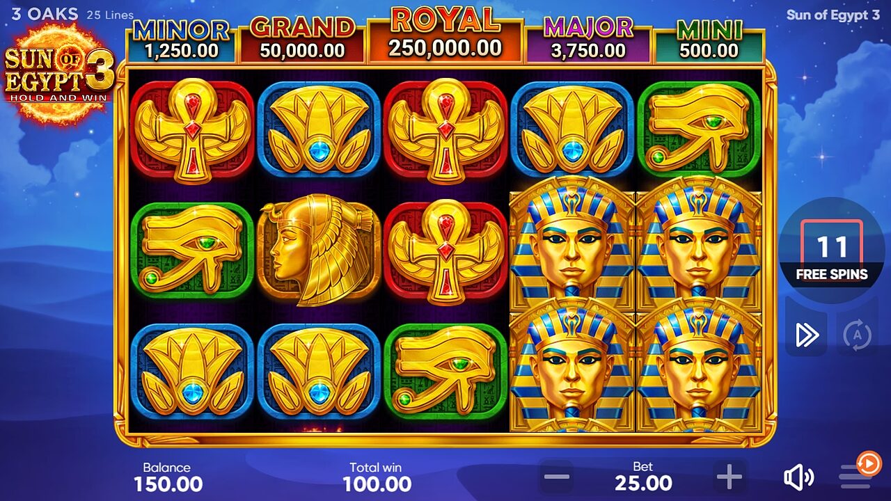 Sun of Egypt 3: de free spins met alleen de hoogbetaalde symbolen