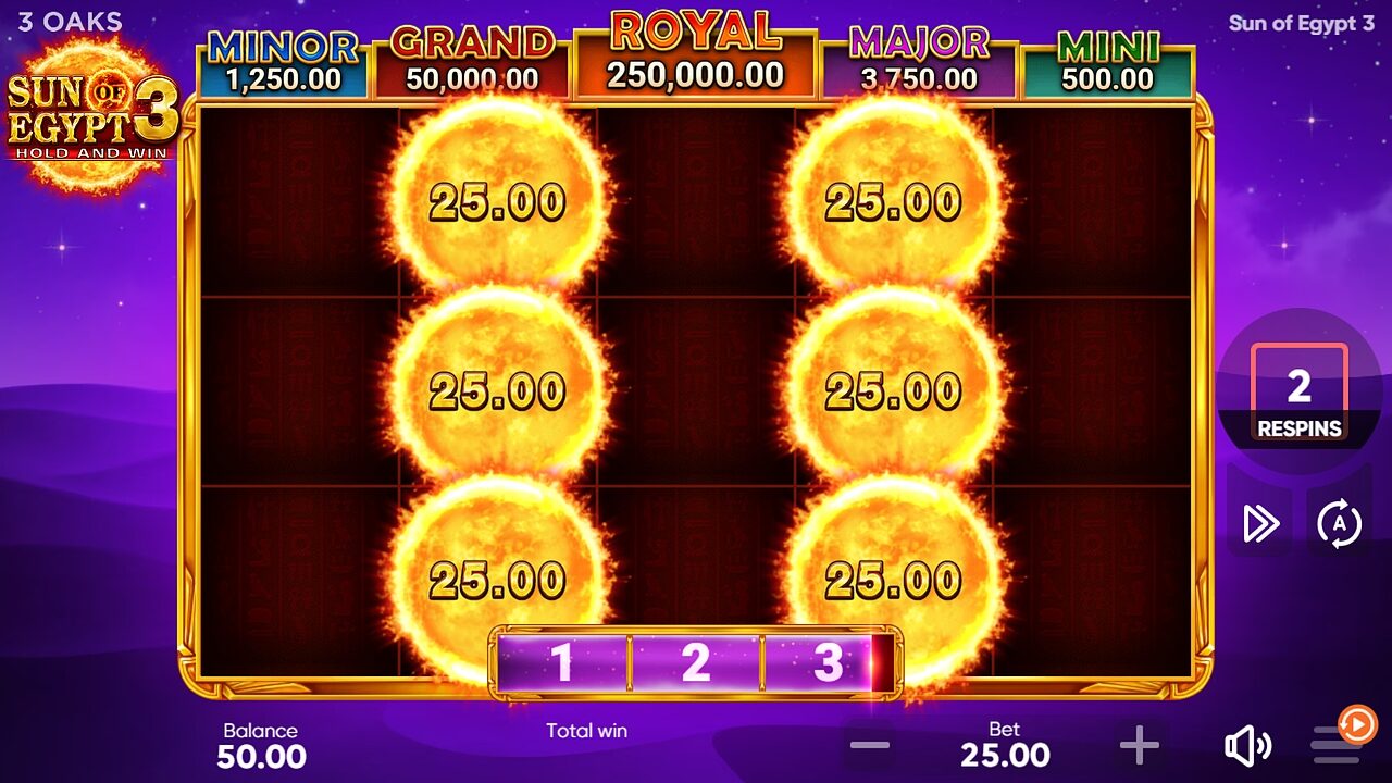 Sun of Egypt 3: de respinteller tijdens Hold and Win