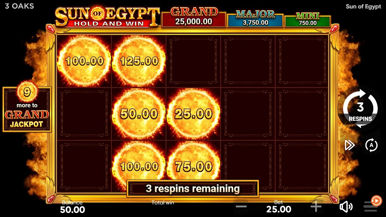 Sun of Egypt tijdens het spelen